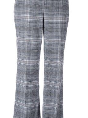 Elie Tahari Grey Black Plaid Trousers with Subtle Pink Accent